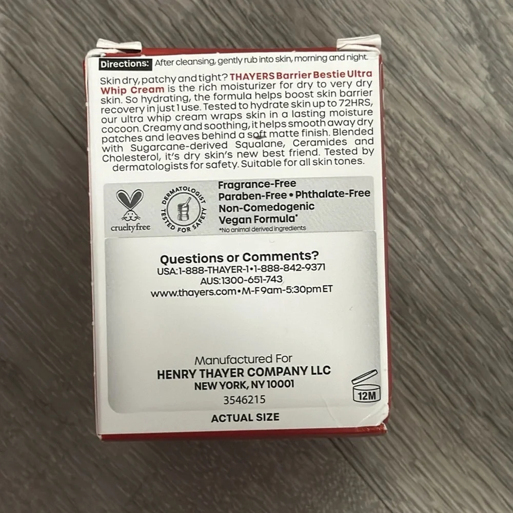 Thayers Face Care Barrier Bestie Ultra Whip Cream - 2 fl oz